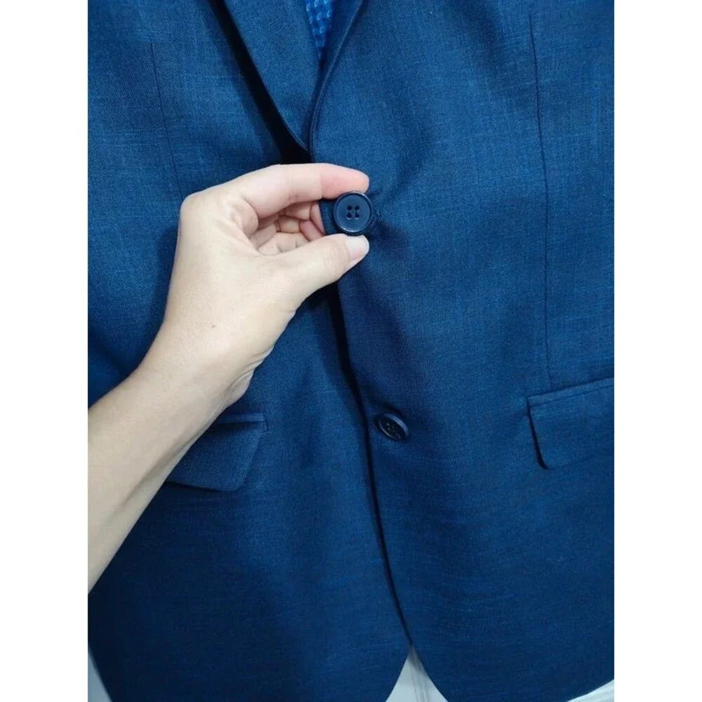Giorgio Sanetti 44R men's tailored two button blazer suit jacket navy blue new